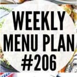 Weekly Menu Plan 206 Pin image