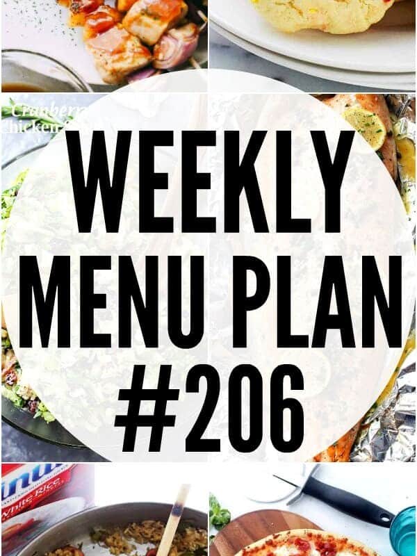 Weekly Menu Plan 206 Pin image