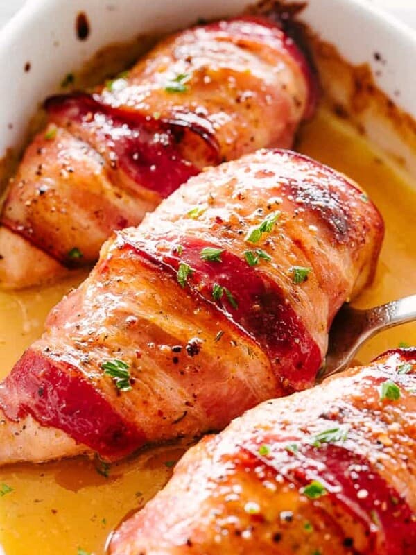 Maple Glazed Bacon Wrapped Chicken Breasts