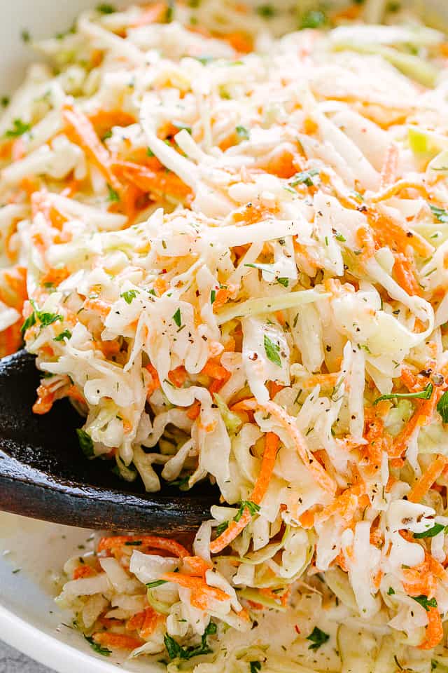 Prepared cole slaw.