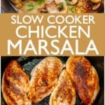 Slow Cooker Chicken Marsala Pin Image.