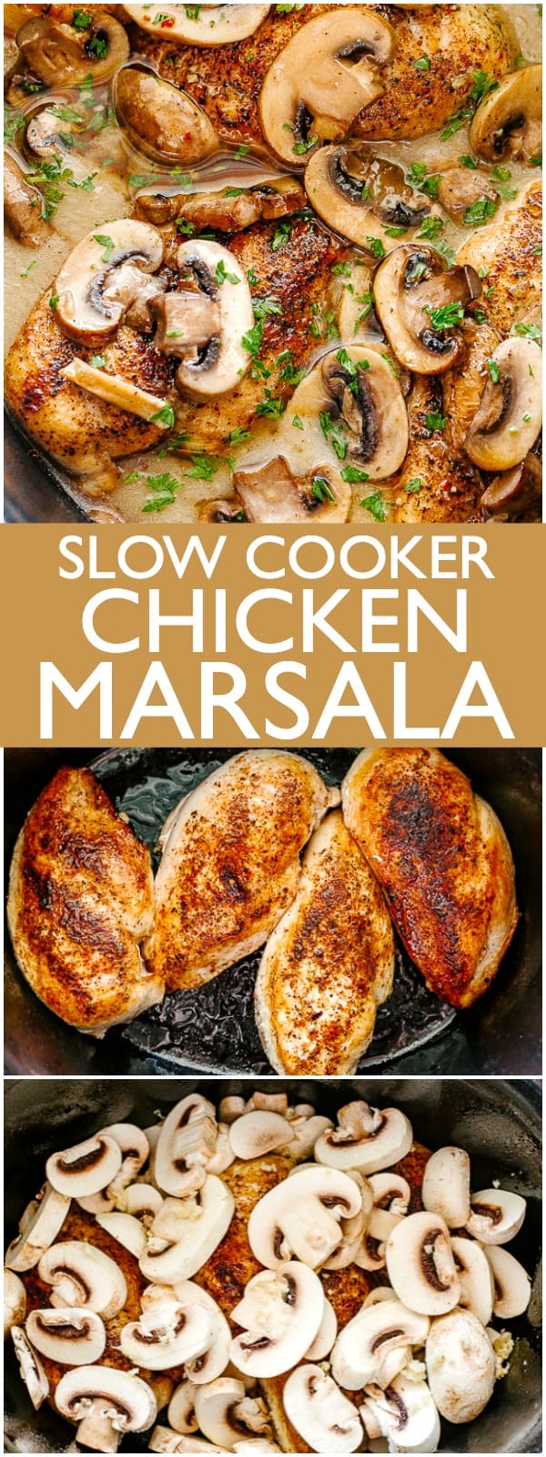 Slow Cooker Chicken Marsala Pin Image.