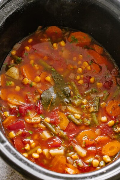 Slow Cooker Vegetable Soup - Diethood