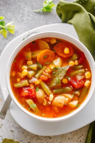 Slow Cooker Vegetable Soup - Diethood