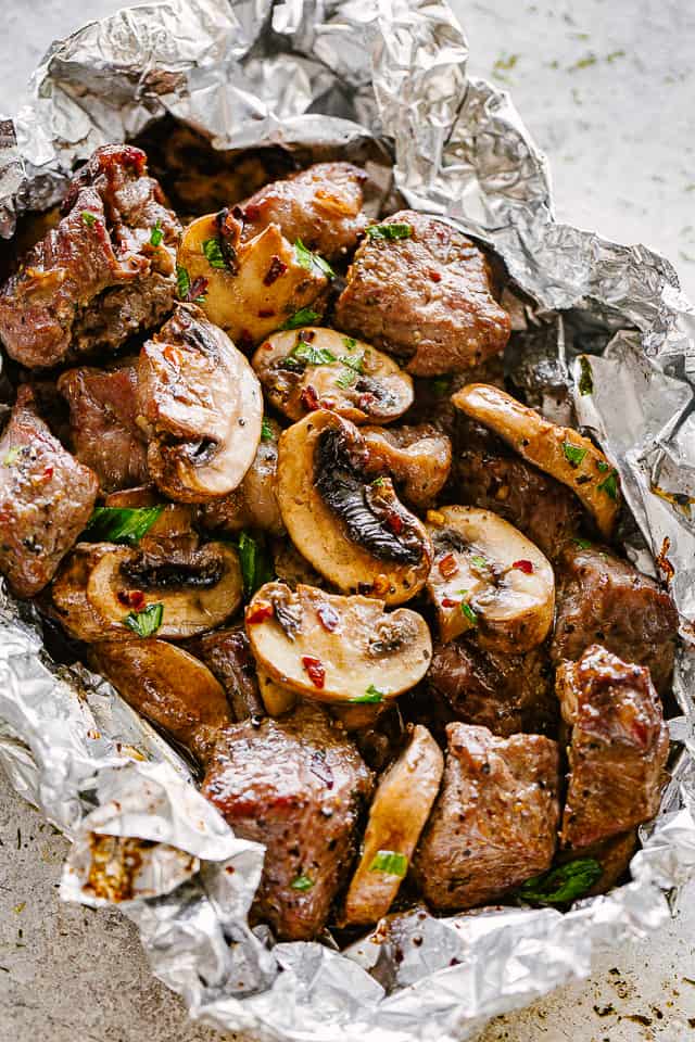 Steak and Mushroom Foil Packs