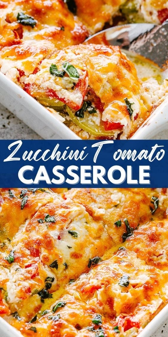 Zucchini Tomato Casserole | Low Carb, Keto, Vegetarian Dinner