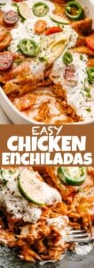 Easy Chicken Enchiladas Pin Image