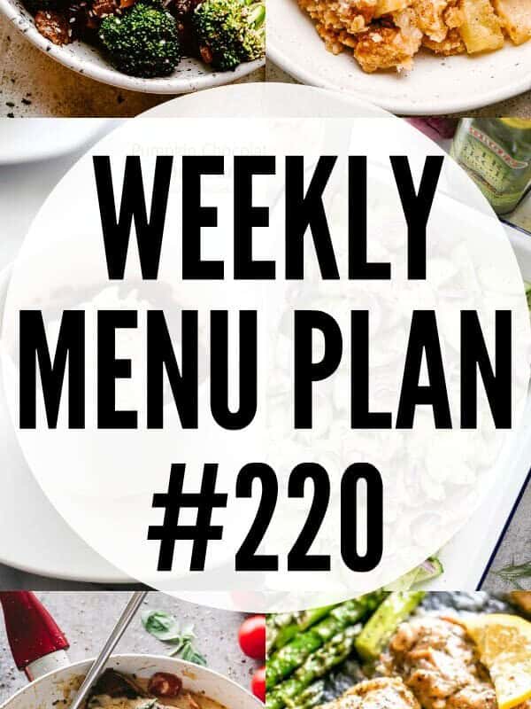weekly menu plan #220 pin image