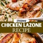 Chicken lazone long Pinterest image.