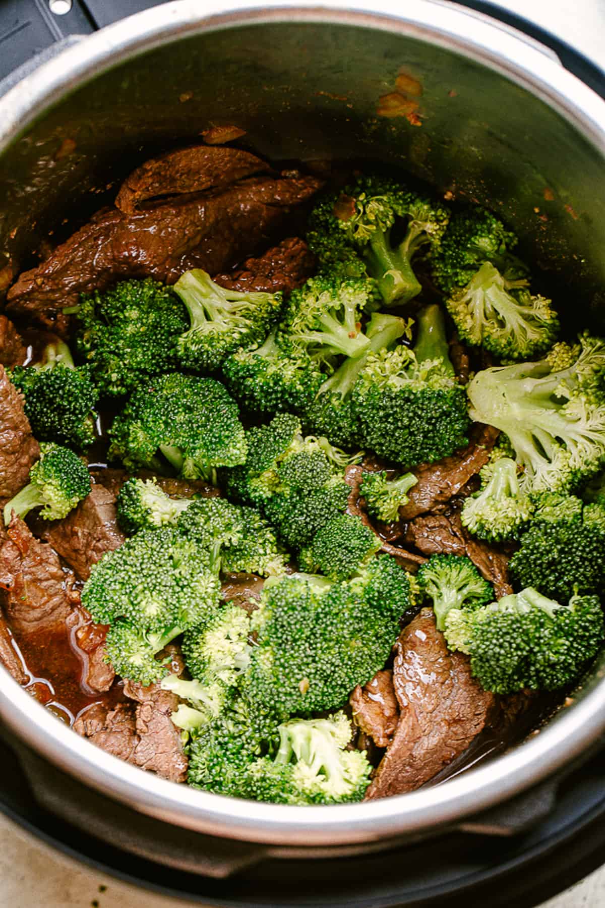 Beef and Broccoli stir fry made in the Instant Pot.