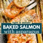 Salmon and asparagus Pinterest image.