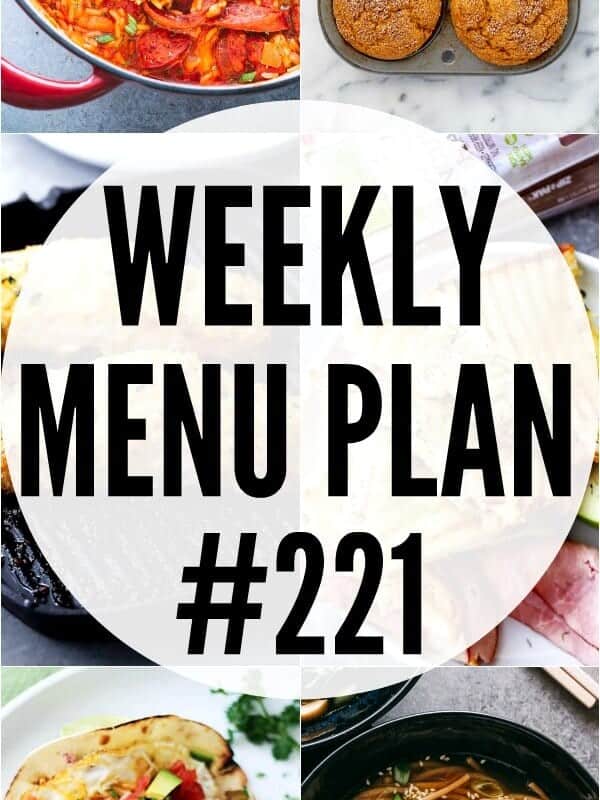 weekly menu plan 221 collage