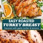 Roasted turkey breast Pinterest image.