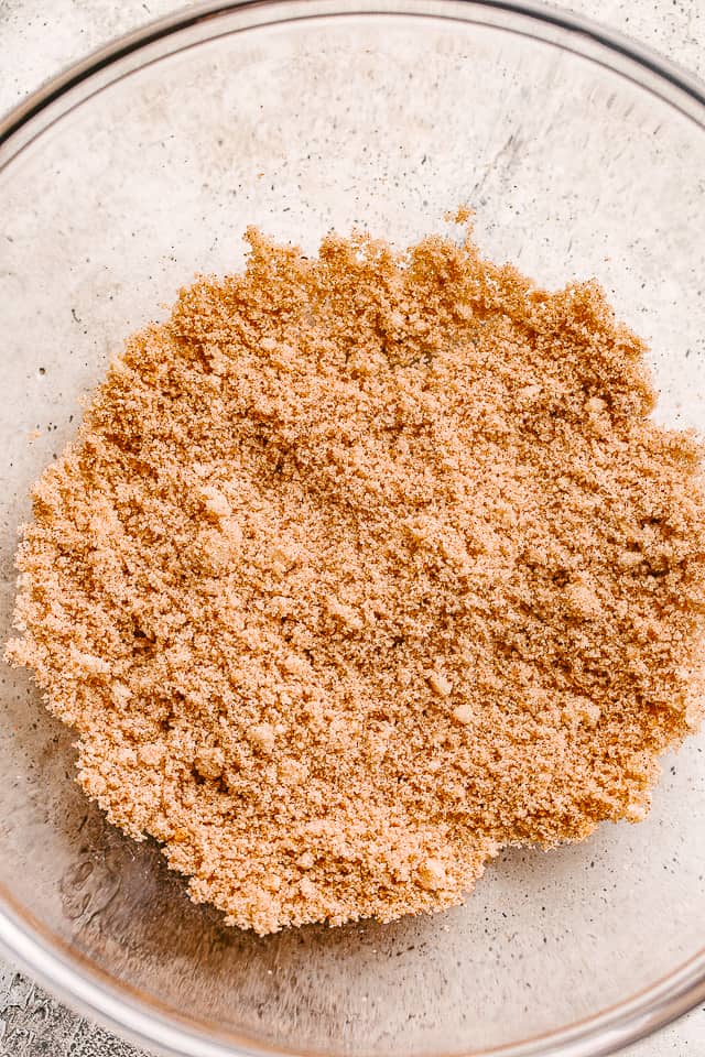 Cinnamon sugar mix in a bowl.
