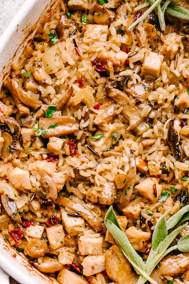 Baked turkey and rice casserole.