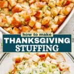 Thanksgiving traditional stuffing Pinterest image.