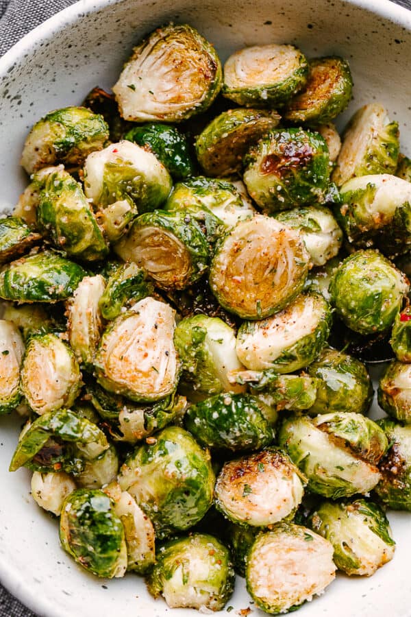 Crispy Air Fryer Brussel Sprouts with Honey & Garlic Eat the Gains