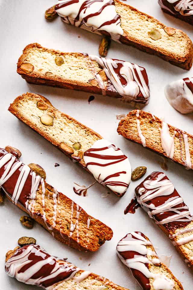 low carb biscotti on a white sheet