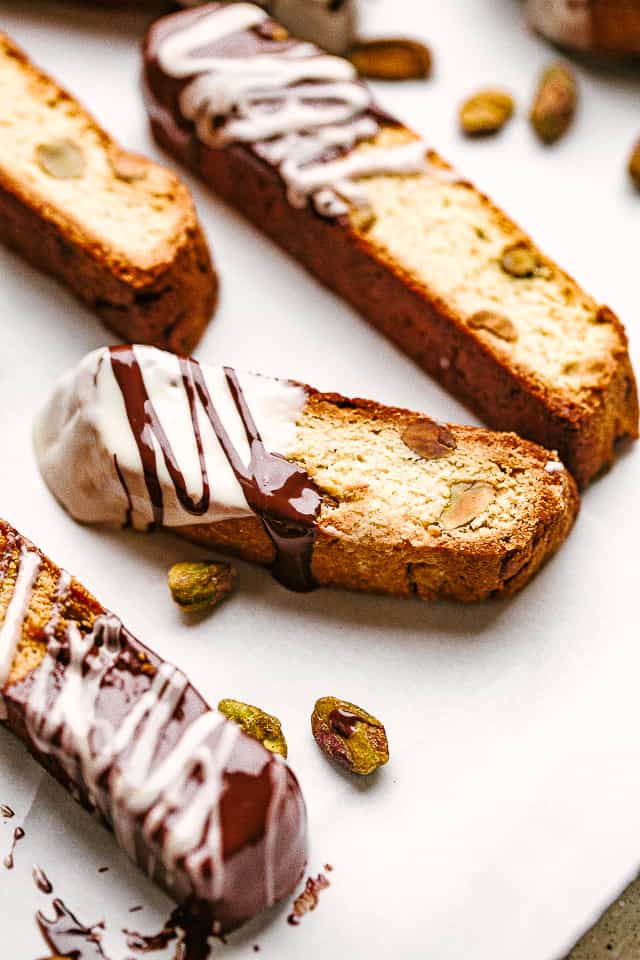 chocolate covered pistachio biscotti 