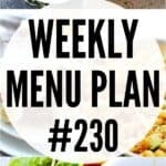 weekly menu plan 230 pin image