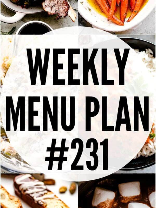 weekly menu plan 231 pin image