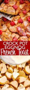 crock pot eggnog french toast pin image