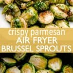 air fryer brussel sprouts pin image