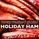 pinterest image for slow cooked honey mustard glazed ham.