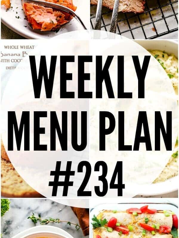 weekly menu plan 234 pin image