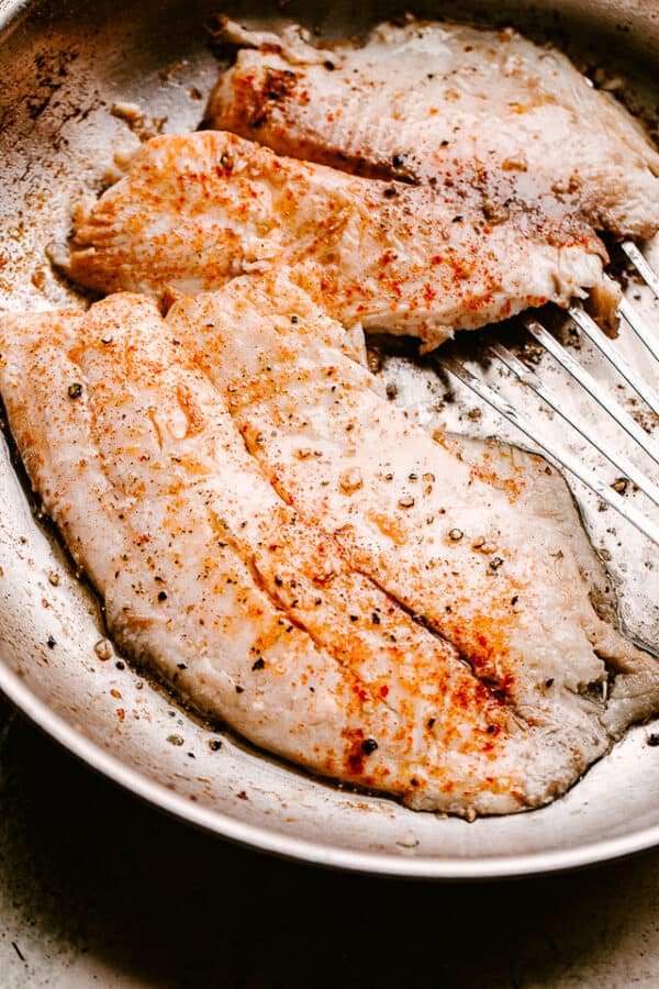 Pan Fried Tilapia with Creamy Lemon Sauce