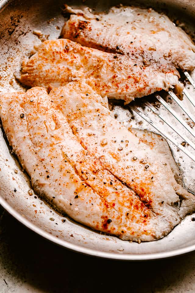 Skillet Tilapia With Creamy Lemon Sauce How To Cook Tender Tilapia