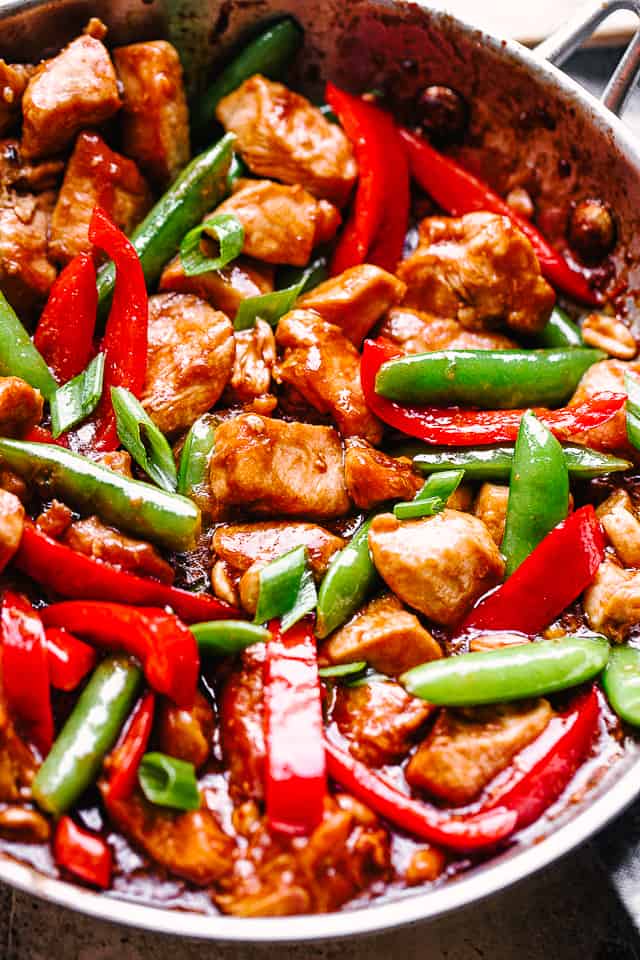 Skillet of Kung Pao Chicken