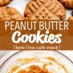 keto peanut butter cookies pinterest image collage