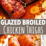 broiled chicken thighs pin image