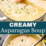 Creamy Asparagus Soup Pinterest image.