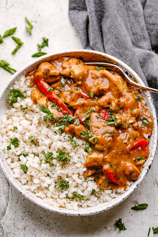Instant Pot Coconut Chicken Curry Served