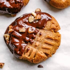 Keto Peanut Butter Cookies with Chocolate