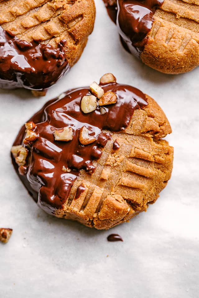 Keto Peanut Butter Cookies with Chocolate