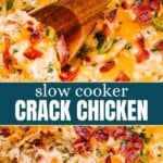Slow Cooker Crack chicken Pinterest image.