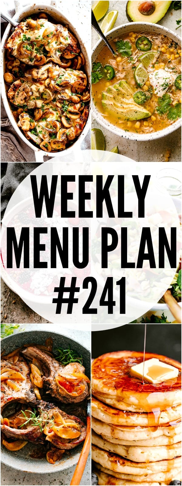 weekly menu plan 241 pin image