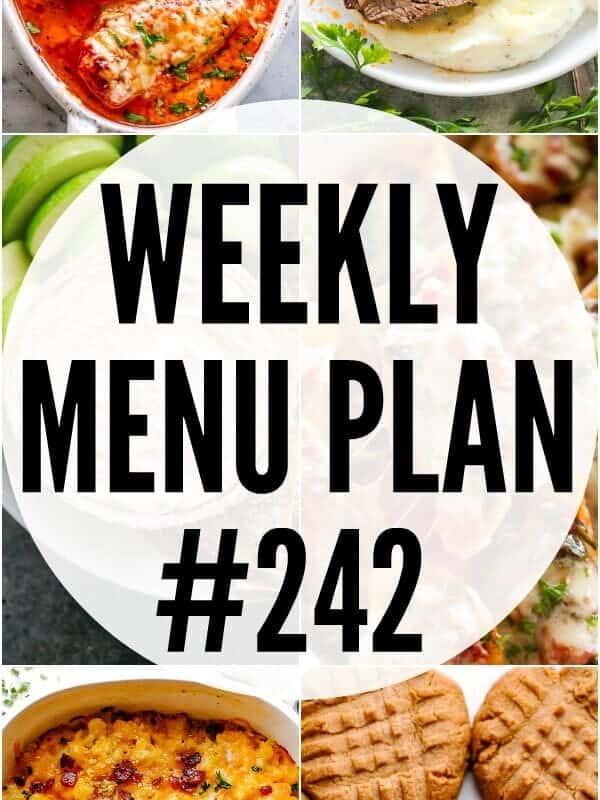 weekly menu plan 242 pin image