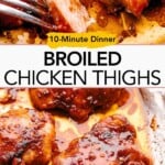 Broiled chicken thighs Pinterest image.