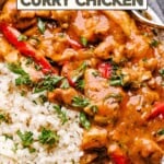 Coconut curry chicken Pinterest image.