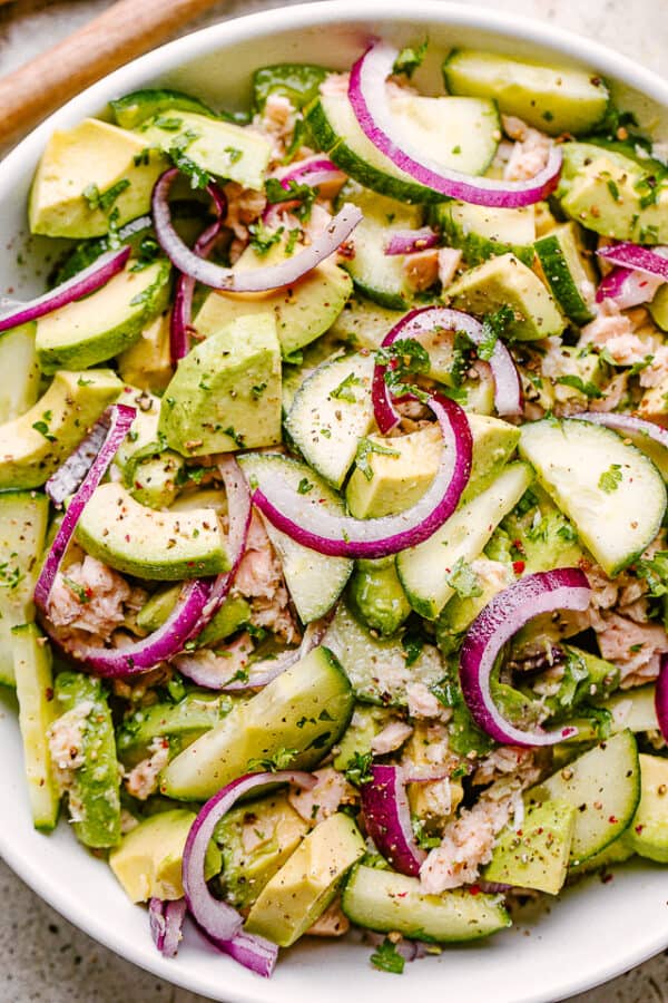 Tuna Salad Recipe (with Avocado And Cucumbers)