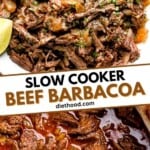 Slow Cooker Beef Barbacoa Pinterest Image.