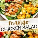 Mango chicken salad Pinterest image.