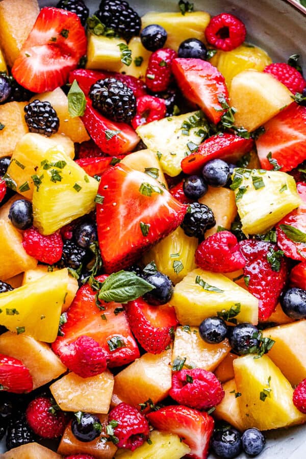 Melon Pineapple Salad with Berries | Fresh Fruit Salad Recipe