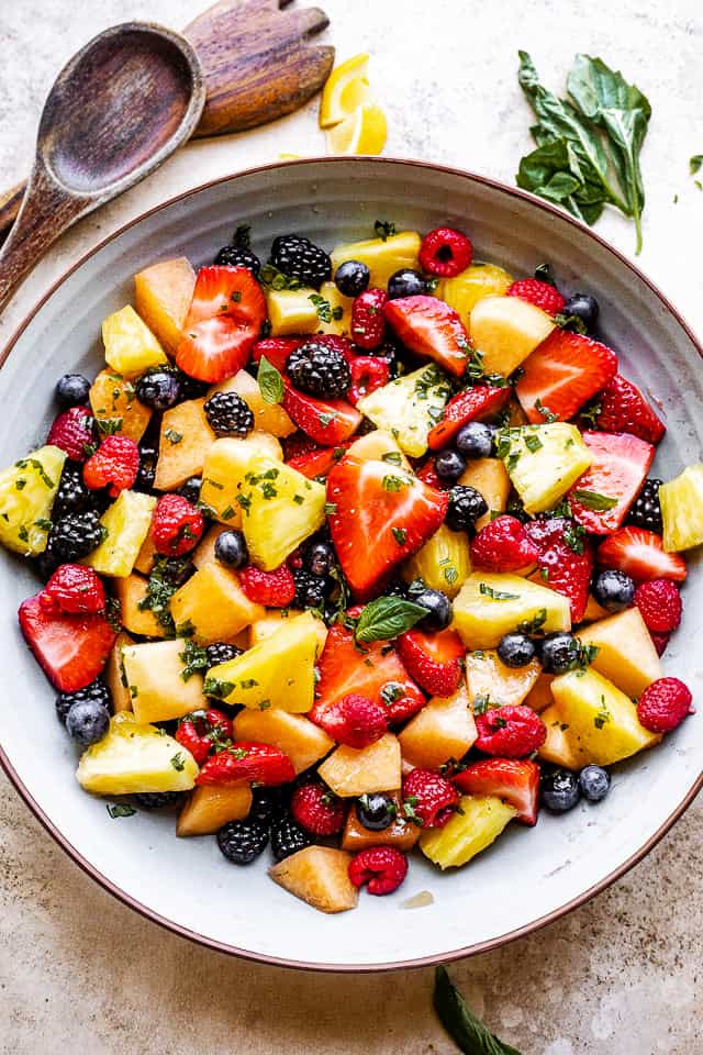 Melon Pineapple Salad With Berries Fresh Fruit Salad Recipe