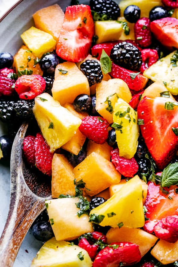 Melon Pineapple Salad with Berries | Fresh Fruit Salad Recipe