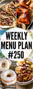 WEEKLY MENU PLAN #250 PIN IMAGE